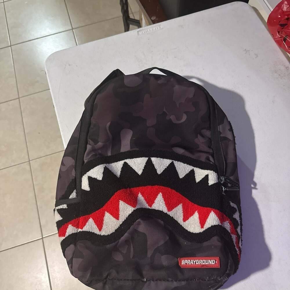 Sprayground Black Camo Shark Mouth Backpack - Picture 2 of 13